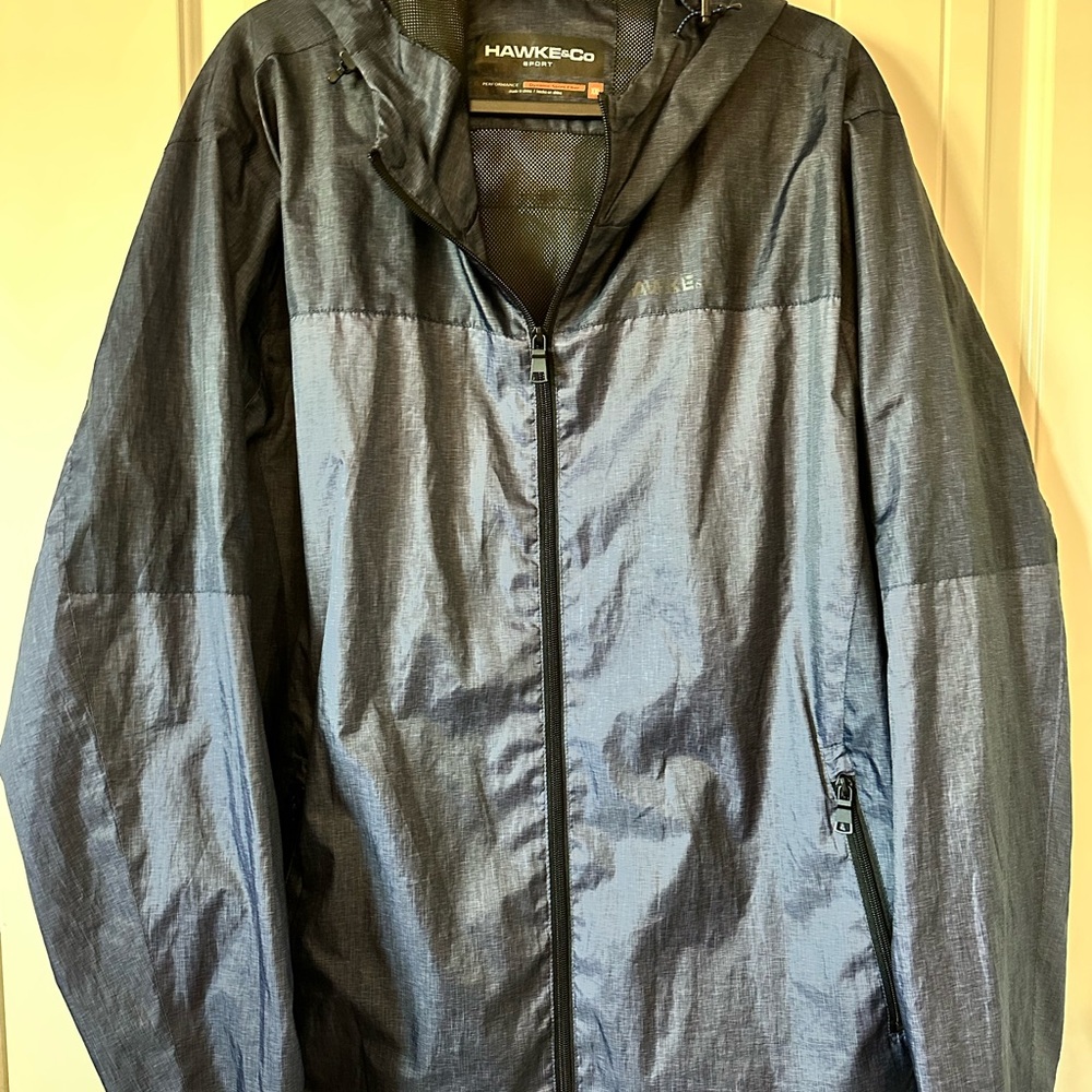 Men's Hawke & Co Sport Performance Black & Gray Lightweight Windbreaker Jacket